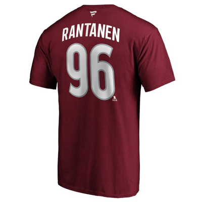 Shop Fanatics Branded Mikko Rantanen Burgundy Colorado Avalanche Team Authentic Stack Name & Number T-shi