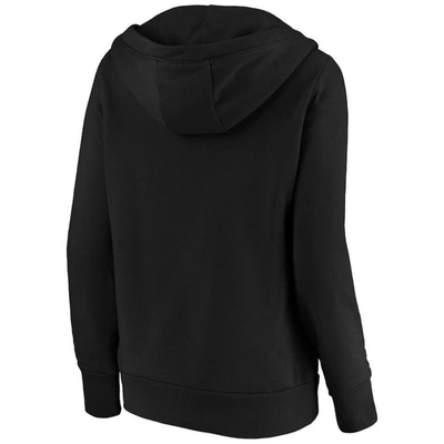Fanatics Plus Size Black Miami Marlins Core High Class Crossover Pullover Hoodie In Black