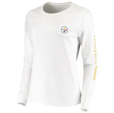 Vineyard Vines White Pittsburgh Steelers Helmet Long Sleeve T-shirt