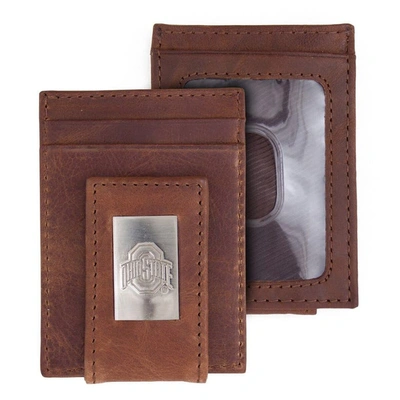 Shop Eagles Wings Brown Ohio State Buckeyes Leather Front Pocket Wallet