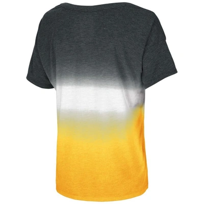 Shop Colosseum Black/gold Iowa Hawkeyes Winkle Dip Dye V-neck T-shirt