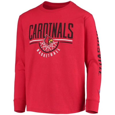 Shop Champion Youth  Red Louisville Cardinals Basketball Long Sleeve T-shirt