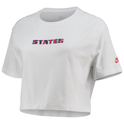 Shop Nike Red Usmnt Voice Crop Top In White