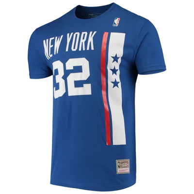 Shop Mitchell & Ness Julius Erving Blue New York Nets Hardwood Classics Stitch Name & Number T-shirt