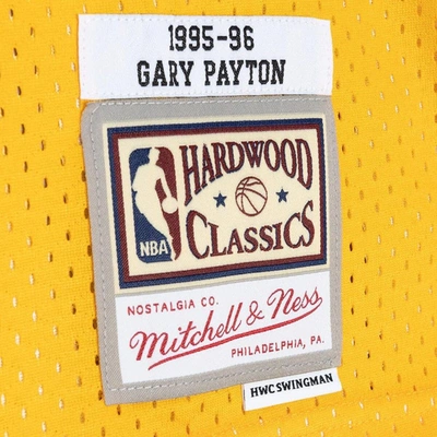 Gary Payton Seattle SuperSonics Mitchell & Ness Hardwood Classics 1995/96  Split Swingman Jersey - Green/Gold