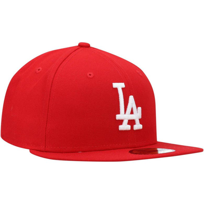 Shop New Era Red Los Angeles Dodgers White Logo 59fifty Fitted Hat