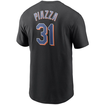 Shop Nike Mike Piazza Black New York Mets Cooperstown Collection Name & Number T-shirt