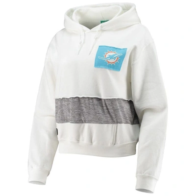 Shop Refried Apparel White Miami Dolphins Sustainable Crop Dolman Pullover Hoodie