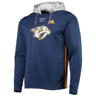 Shop Adidas Originals Adidas Navy Nashville Predators Skate Lace Aeroready Pullover Hoodie