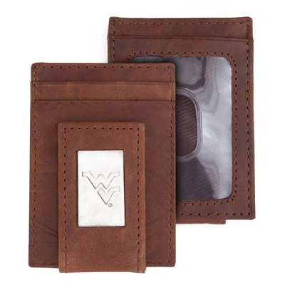 Shop Eagles Wings West Virginia Mountaineers Leather Front Pocket Wallet In Brown