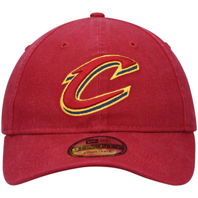 New Era Wine Cleveland Cavaliers Official Logo 9twenty Team Color Adjustable Hat In Maroon