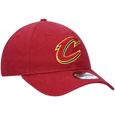 New Era Wine Cleveland Cavaliers Official Logo 9twenty Team Color Adjustable Hat In Maroon