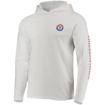 Shop Vineyard Vines White Texas Rangers Logo Hoodie Long Sleeve T-shirt