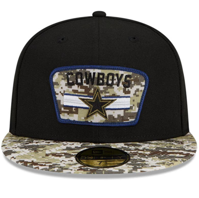 Shop New Era Black/camo Dallas Cowboys 2021 Salute To Service 59fifty Fitted Hat