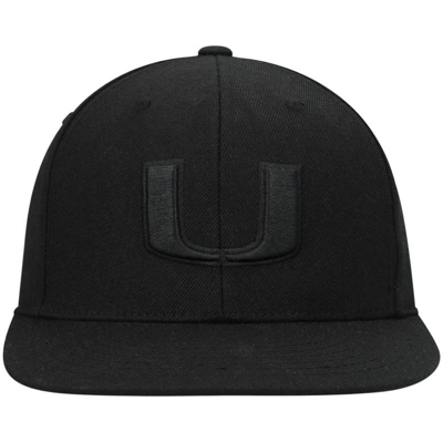 Shop Top Of The World Miami Hurricanes Black On Black Fitted Hat