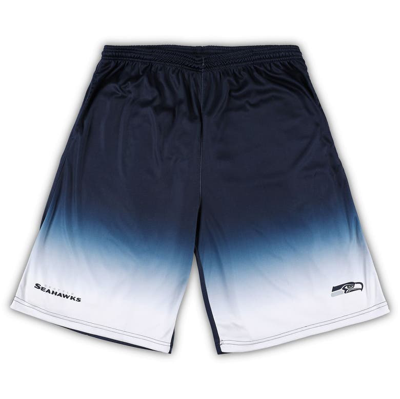 Profile College Navy Seattle Seahawks Big & Tall Faded Shorts