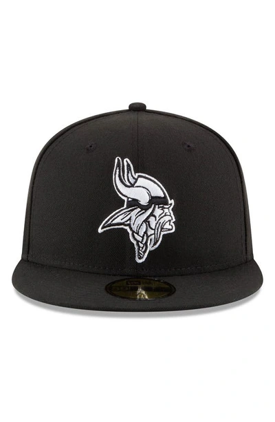 Shop New Era Black Minnesota Vikings B-dub 59fifty Fitted Hat