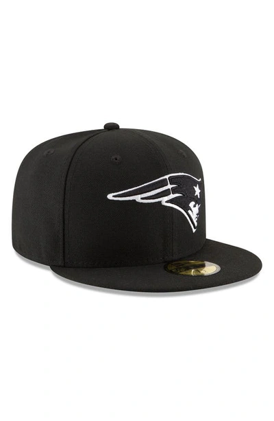 Shop New Era Black New England Patriots B-dub 59fifty Fitted Hat
