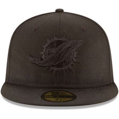 Shop New Era Miami Dolphins Black On Black 59fifty Fitted Hat