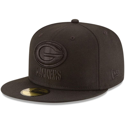 Shop New Era Green Bay Packers Black On Black 59fifty Fitted Hat