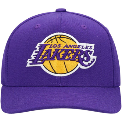 Shop Mitchell & Ness Purple Los Angeles Lakers Ground Stretch Snapback Hat