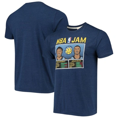 Shop Homage Ja Morant & Jaren Jackson Jr. Navy Memphis Grizzlies Nba Jam T-shirt In Heather Navy