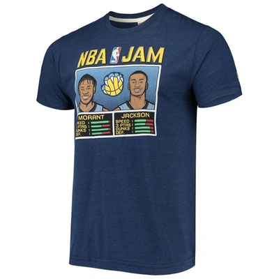 Shop Homage Ja Morant & Jaren Jackson Jr. Navy Memphis Grizzlies Nba Jam T-shirt In Heather Navy