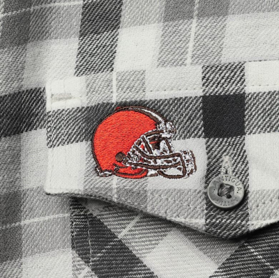 Shop Antigua Gray Cleveland Browns Ease Flannel Button-up Long Sleeve Shirt
