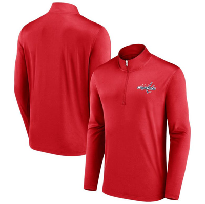 Shop Fanatics Branded Red Washington Capitals Underdog Mindset Quarter-zip Jacket