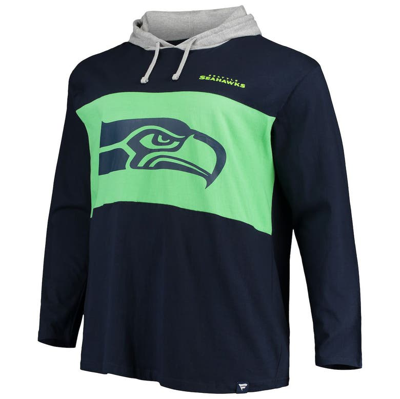 Shop Fanatics Branded College Navy Seattle Seahawks Big & Tall Logo Hoodie Long Sleeve T-shirt
