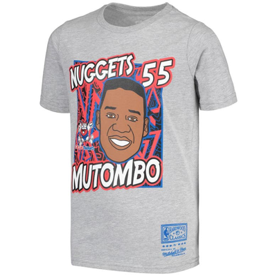 Shop Mitchell & Ness Youth  Dikembe Mutombo Gray Denver Nuggets Hardwood Classics King Of The Court Player