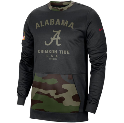 Shop Nike Black/camo Alabama Crimson Tide Military Appreciation Performance Pullover Sweatshirt