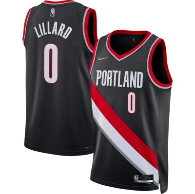 Shop Nike Damian Lillard Black Portland Trail Blazers 2021/22 Diamond Swingman Jersey