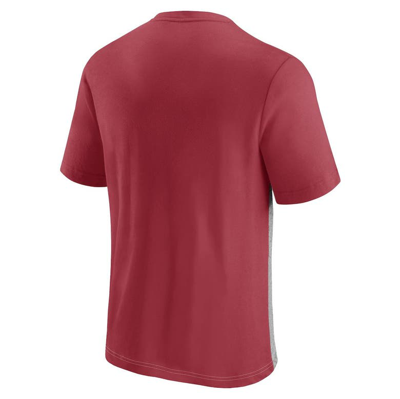 Fanatics Branded Cardinal/heathered Gray Arizona Cardinals Colorblock T-shirt In Cardinal