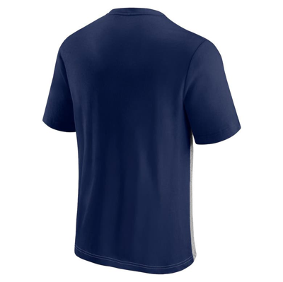 Shop Fanatics Branded Navy/heathered Gray New England Patriots Colorblock T-shirt