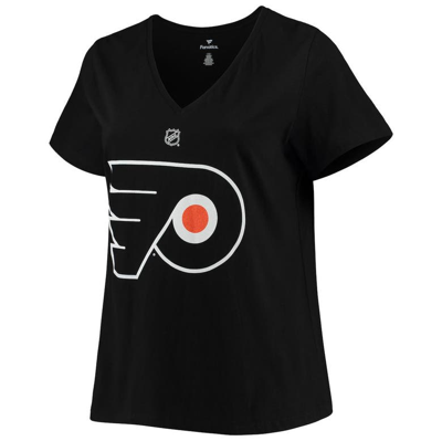 Shop Fanatics Branded Carter Hart Black Philadelphia Flyers Plus Size Name & Number V-neck T-shirt