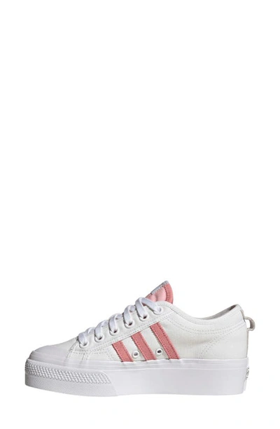Shop Adidas Originals Nizza Platform Sneaker In White/ Super Pop/ Black