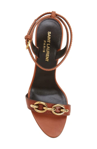 Shop Saint Laurent Le Maillon Ankle Strap Sandal In New Papaya