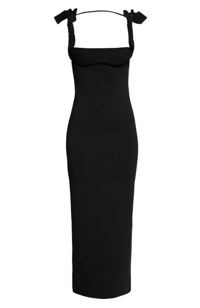 Shop Jacquemus Alca Malle Knit Maxi Dress In Black
