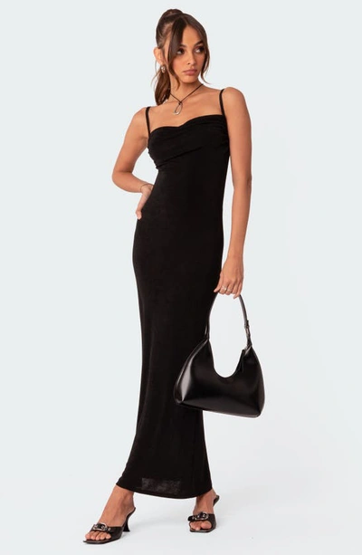 Edikted Clea Open Back Dress In Black
