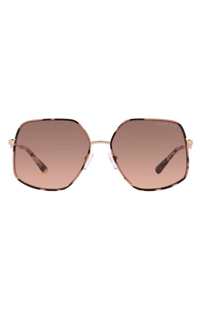 Shop Michael Kors Empire 59mm Gradient Butterfly Sunglasses In Rose Gold