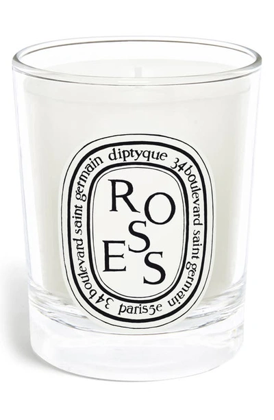 Shop Diptyque Roses Scented Candle, 6.5 oz In Clear Vessel