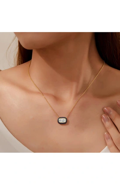 Lafonn Art Deco Halo Pendant Necklace In Gold