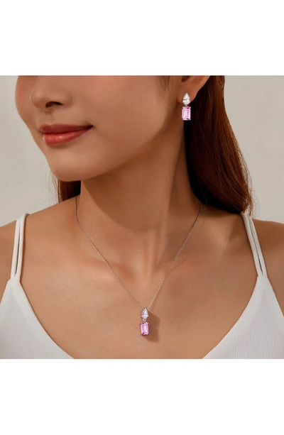 Shop Lafonn Fancy Lab Grown Sapphire Pendant Necklace In Pink