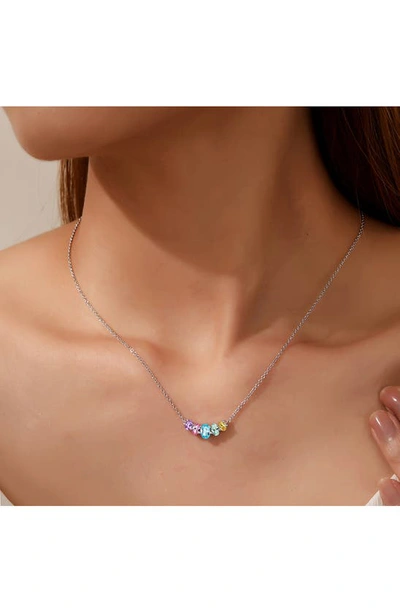 Lafonn Lab Created Sapphire Pendant Necklace In Silver