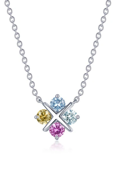 Shop Lafonn Fancy Lab-grown Sapphire Simple Squad Necklace In Assorted