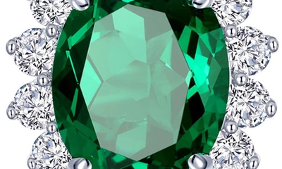 Lafonn Simulated Diamond Halo Pendant Necklace In Green