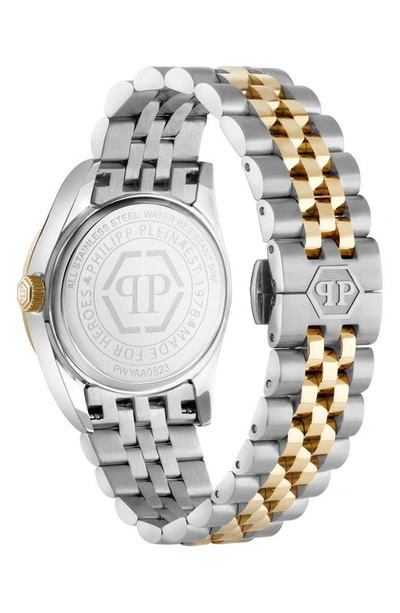 Shop Philipp Plein Date Superlative Bracelet Watch, 34mm In Two Tone