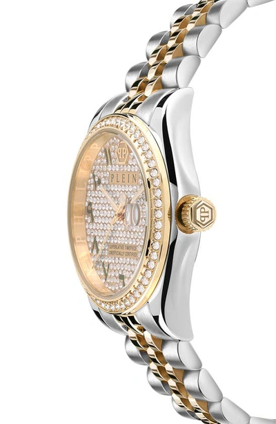 Shop Philipp Plein Date Superlative Bracelet Watch, 34mm In Two Tone