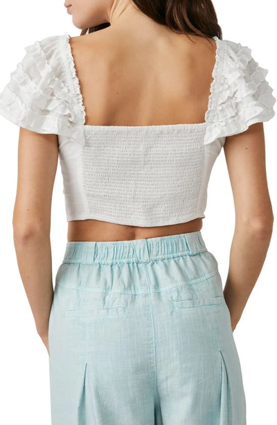 Shop Free People Thank You Very Sweetly Ruffle Sleeve Crop Top In White